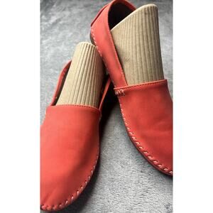Alexis Bendel Jolie 13LUW Womens Coral Orange Whipstitch Comfort Loafers Size 7W